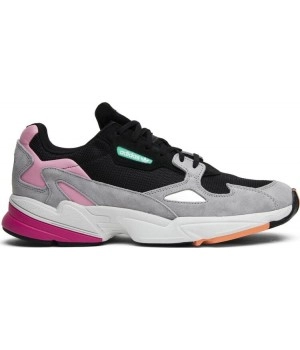 Кроссовки Adidas Falcon черно-серые с розовым